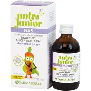 FARMADERBE Nutra Junior Gas Gocce 50ml - Integratore per la riduzione dei gas intestinali nei bambini