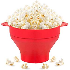 zaizai Contenitore Pieghevole per Popcorn in Silicone per Microonde con Coperchio Lavorabile