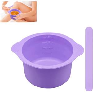 GYWHOOFT 10 * 6.5CM ciotola per cera in silicone per scaldacera, riutilizza scaldacera sostitutiva del vaso per cera, fodera per cera antiaderente con 1 Mescolare il bastone(viola)