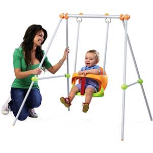 Smoby Dolce Altalena in Metallo 120 cm con Seggiolino Evolutivo e Barra di Sicurezza
