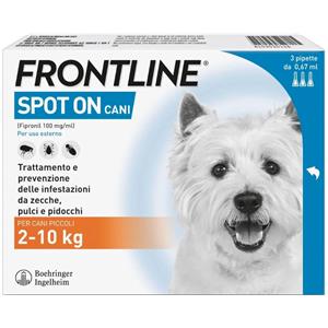 Frontline Spot On Antiparassitario per Cani e Cuccioli 2-10 Kg - Confezione da 3 Pipette