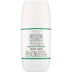 Omia, Deo Roll On Eco Biologico con Aloe Vera, Antitraspirante, Deodorante per Sudorazione Intensa, Senza Sali di Alluminio, Freschezza per 24 ore, Deodorante Uomo e Donna - 50 ml
