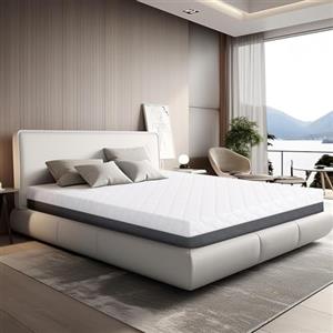 TANHK Materasso Memory Made in Italy | Ortopedico | Sistema di Alleviamento dei Punti di Pressione | Anallergico, Antibatterico e Antiacaro | Traspirante (Materasso Memory, 200 x 200)