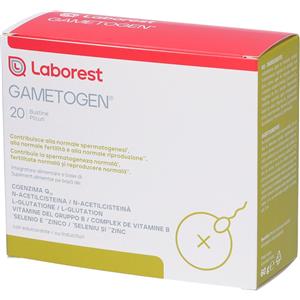 URIACH ITALY Gametogen - Integratore Alimentare in 20 Bustine con Coenzima Q10, N-acetilcisteina, L-glutatione, Vitamine del Gruppo B, Selenio e Zinco per Fertilità e Riproduzione