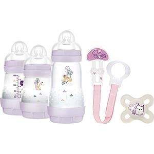 Mam Welcome To The World Gift Set of 3 Bottles - Dummy Clip - Pink