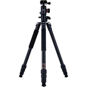 Rollei C5I MAKRO PRO I Carbon Treppiede I Nero I Testa a sfera 3D I Monopiede I Supporto per Smartphone I Piastra a sgancio rapido I Colonna centrale girevole a 90°