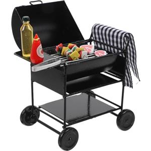 TOYANDONA Set da barbecue in miniatura per casa delle bambole: modello di un forno barbecue in scala 1:12, giocattolo realistico per bambini, accessori da cucina per casa delle bambole, decorazione