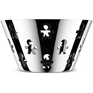 Alessi Girotondo Fruttiera in Acciaio Inox 18/10 con Decoro Traforato, Diametro 23 cm