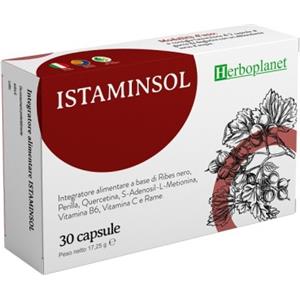 Herboplanet ISTAMINSOL - Integratore con Ribes Nero, Perilla, Quercetina, Vitamina B6 e C, 30 Capsule
