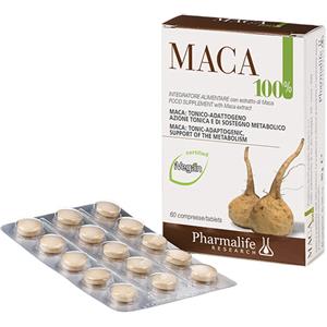 Pharmalife Maca 100% - Integratore Alimentare 60 Compresse, Tonico Adattogeno per Stanchezza Fisica e Mentale