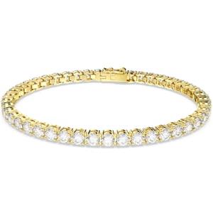 Swarovski Braccialetto Matrix Tennis, Placcato Oro, Zirconia Bianca, Taglio Tondo
