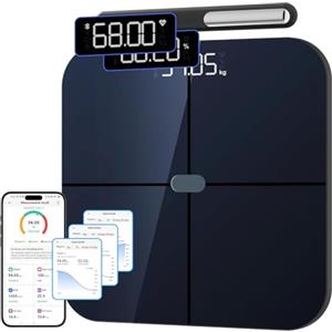 Healthkeep Salute Persona Impedenzimetro, Bilancia connessa WIFI & Bluetooth con 8 elettrodi ad alta precisione 46 dati aziendali per App Incluse Andriod e iOS, Capacità 180kg/400lb, 30x30cm