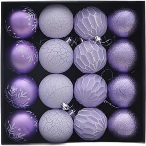 MagiDeal 16 Pezzi di Palline di Natale, Palline sospese, per Albero di Natale, di Natale per Fidanzamento, Festa, Compleanno, Cortile, Viola