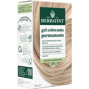 Herbatint Gel Colorante Permanente 9N Biondo Chiarissimo - 170 ml, Senza Ammoniaca, 100% Copertura Capelli Bianchi, per Pelli Sensibili