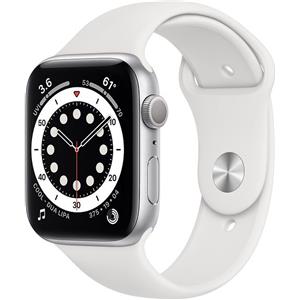 Apple Watch Series 6 Alluminio 44 mm (2020) | GPS + Cellular | argento | Cinturino Sport bianco