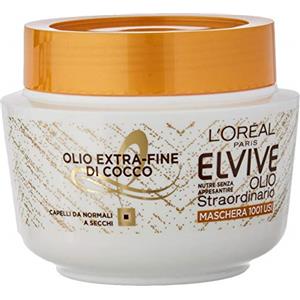 L'Oréal Paris Maschera Nutriente Elvive Olio Straordinario con Olio Fine di Cocco per Capelli Normali a Secchi - 300 ml