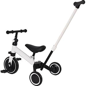 Drumm 3 in 1 triciclo bicicletta per bambini,Draisienne Bicicletta da equitazione Triciclo bambino evolutivo 1-4 anni,Manubrio regolabile,Sella regolabile,Girello,Regalo (Bianco(4 en 1）)