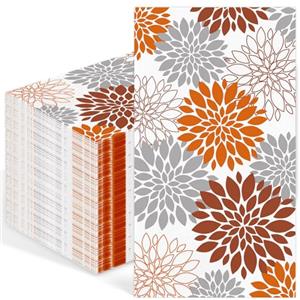 Wzczf Tovagliolo di carta per l'autunno, decorazione arancioni Dahlia, Decorazione da Tavolo per feste, il giorno del Ringraziamento, Compleanno, Halloween, decorazione matrimoni