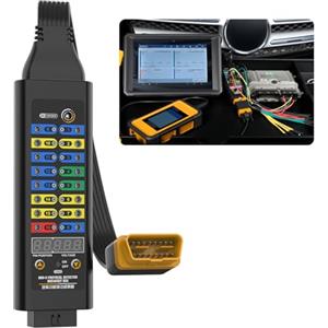 LUTIFIX OBD2 Breakout Box Rilevatore di protocollo (modello di alta qualità) per auto, compatibile con 12 V/24 V, resistenza 120 Ω in serie, strumento di scansione dei guasti con indicatore di tensione OBD