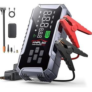 ANFLAG Booster Avviamento Auto 8000A, ANFLAG Avviatore Batteria Auto con Compressore 160PSI, 26800mAh Starter Batteria Auto per Tutti Gas o 12L Diesel con Ricarica Rapida USB-C/600 Lumen LED