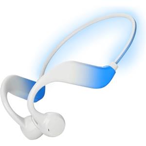 Witfoam Cuffie Bluetooth 5.4 a Conduzione Ossea, Impermeabili IPX5, Lettore MP3 Integrato da 32GB, Microfono Integrato Leggere e Comode per Corsa Ciclismo e Fitness, Design Open Ear con Luci LED Controllabili