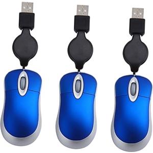 HOMSFOU Mouse Usb Cablato Mini Portatile Design Aerodinamico 1600Dpi Risoluzione Ottica Con Grip Confortevole Per Notebook Computer Ufficio Casa 3 Pezzi