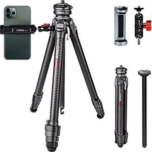 COMAN Zero F38 treppiede in fibra di carbonio con testa a sfera panoramica a 360° e treppiede video F38 per fotocamere DSLR, leggero con altezza