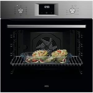 AEG Forno Multifunzione da Incasso OU5AB20SM, Serie 5000, 72L, SurroundCook, 9 Programmi, Pulizia AquaClean, Display LED, Acciaio Inox, Porta 2 Vetri, Grigio