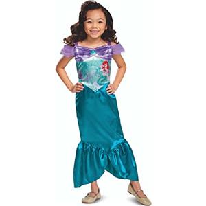 Disguise Costume Ariel Standard Bambina, Vestito Carnevale Bambina Sirenetta, Blu Seta Costume Ariel, Costumi Di Carnevale Per Bambini Taglia M