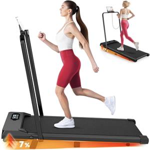 HomeFitnessCode Tapis Roulant Elettrico Pieghevole Salvaspazio Walking Pad 10 km/h Tapis Roulant Extra Large (39 cm), Telaio Rinforzato, Schermo LCD e Chiave di Sicurezza,Tapis Roulant(Nero)