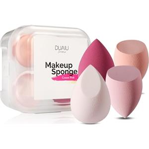DUAIU - Set di 4 spugne per fondotinta in lattice senza lattice, confezione da 4 spugne per trucco con 1 custodia per fondotinta liquido, in polvere, crema solare e crema