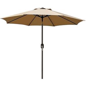 Arreditaly Ombrellone Da Giardino Parasole Per Balcone Con Air Vent Inclinazione Regolabile Apertura A Manovella Anti UV Impermeabile Per Mare Spiaggia Piscina Terrazzo 2.7 M (Beige)