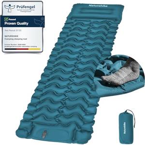 Naturehike Materassino da Campeggio con Cuscino, Ultraleggero, Gonfiabile, Pompa ad Aria Integrata, Facile da Gonfiare, Adatto per Tende da Trekking, Livello di Ingresso