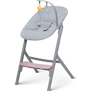 kk Kinderkraft Kinderkraft Seggiolone Pappa LIVY + Sdraietta CALMEE, 4in1, Sedia per tutta Famiglia, dalla Nascita fino 110 kg, Regolazione, Struttura ergonomica, Minimalista Design, Rosa