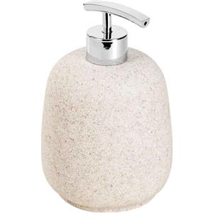 Metaform Dispenser Sapone Afra in Poliresina Colore Sabbia - Ø 10,5 x H 16,5 cm
