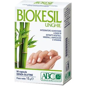 A.B.C. Trading Biokesil Unghie - Integratore Alimentare con Bamboo, Equiseto e Zinco per Unghie Sane - 30 Capsule