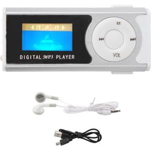 Vvikizy Lettore Musicale mini mp3 player Torcia MP3 Sportiva Portatile Piccola Clip Posteriore LCD Lettore Multimediale Musicale a Schermo Piccolo (Argento) mini Lecteurs MP3 et MP4