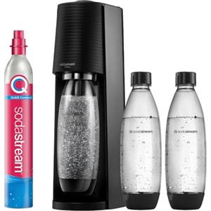 SodaStream Gasatore d'acqua Terra Nero include cilindro di Co2 per realizzare fino a 60 Litri di acqua frizzante, inclusa tre bottiglie da 1 L lavabili in lavastoviglie