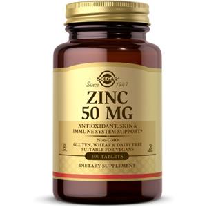 Solgar Zinco Gluconato 50 mg - 100 Compresse per un Sistema Immunitario Forte e Salute Ottimale