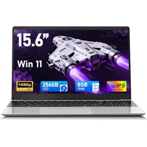FUNYET 2026 PC Portatile 15.6 Pollici LPDDR4 8 GB RAM 256 GB SSD Laptop Win 11 Pro IPS FHD 1920×1080 Celeron N4000 Notebook Supporta l'espansione TF Card 1TB, BT 5.0, USB 3.0, Mini-HD, 2.4G+5G WIFI