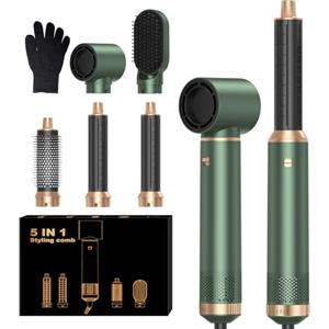 MogaWave Airbrush 5 in 1 Air Styler Pro Hair styler con 1000W Spazzola Asciugacapelli, Spazzola Phon per Capelli, Spazzola Aria Calda, Phon Arricciacapelli ad aria, Asciugacapelli Spazzola