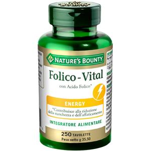Nature's Bounty Folico-Vital - Integratore Alimentare con Acido Folico 250 Tavolette