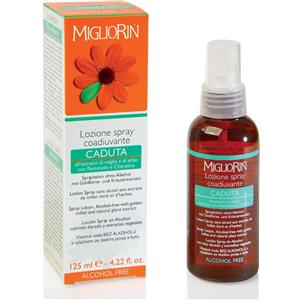COSVAL Migliorin Lozione Spray Caduta 125 ml - pH 3 con Estratto di Mirra, Cannella e Zenzero per Prevenire la Caduta dei Capelli