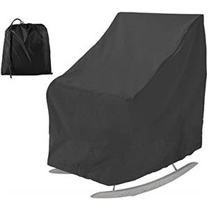 PandaHug Copertura per sedia a dondolo da patio, impermeabile, in tessuto Oxford resistente, copertura protettiva per veranda reclinabile da giardino, mobili da esterno, colore nero