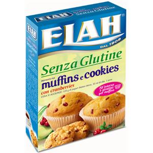 ELAH Preparato Senza Glutine per Muffin e Cookies con Cranberries - 190 g