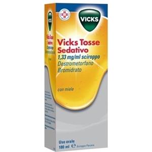 Vicks Tosse Sedativo Sciroppo Gusto Miele 180 ml - Trattamento della Tosse Secca con Destrometorfano