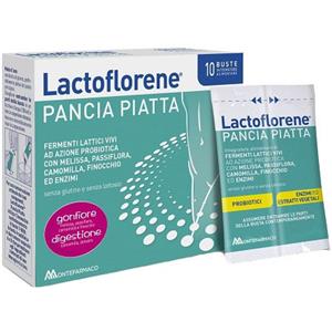MONTEFARMACO LACTOFLORENE PANCIA PIATTA - Integratore con Fermenti Lattici, Enzimi e Estratti Vegetali per un Benessere Digestivo - 10 Bustine