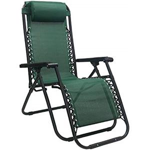 Totò Piccinni Sedia GRAVITY gravità Zero Sdraio da Giardino Poltrona Relax Pieghevole Salvaspazio Reclinabile Tessuto in Textilene (Verde)