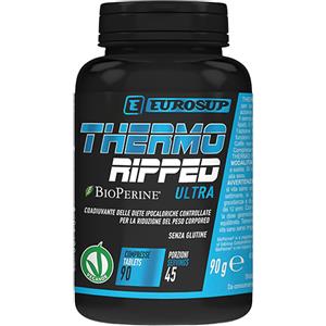 Eurosup Thermo Ripped Ultra - Integratore Termogenico in Compresse per la Riduzione del Peso con 200 mg di Caffeina, Senza Glutine