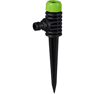 Relaxdays Irrigatore da Giardino, Attacco da 1/2, con Picchetto per Il Fissaggio, per Superfici Fino a 30 m², Verde-Nero